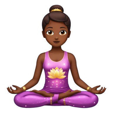 silhouette in lotus pose with sparkles sticker
