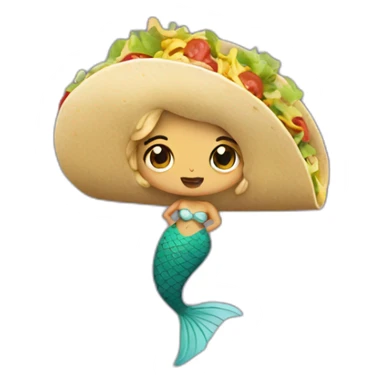 mermaid taco sticker