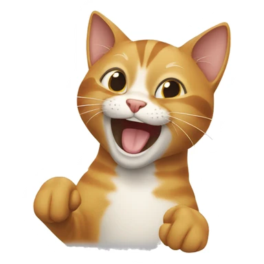 Cat pointing and laughing sticker