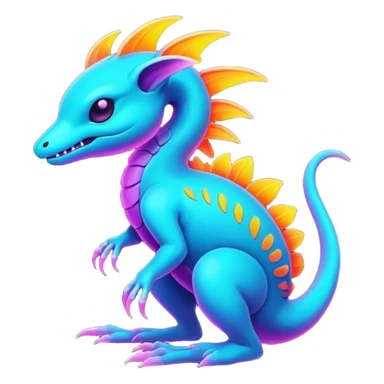 Exotic futuristic lush warm-colored neon Fakémon-Fionbri-creature sticker