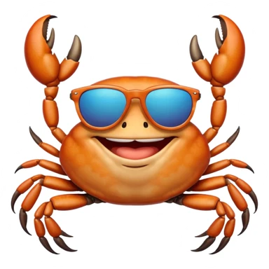 Alaska crab are moving wearing a sunglass and say hi sticker