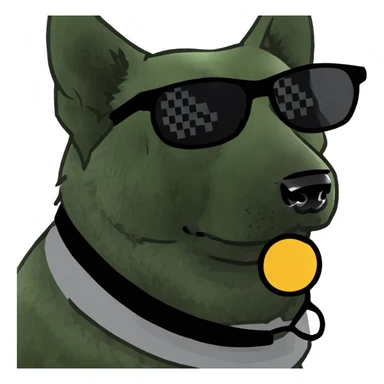 Black German Shepard with sunglasses  sticker