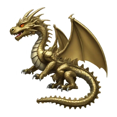 Metallic dragon with gears sticker