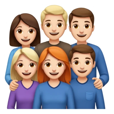 a bunch of friends emoji and they are chinese but wear normal clothes sticker