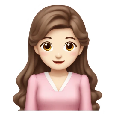 Jang wonyoung asian kpop cute girl brown hair and pink coquette dress sticker