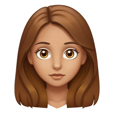 fair medium tan skin girl with hazel eyes and brown long hair sticker