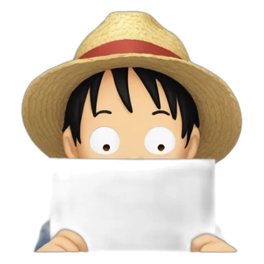luffy hides his face with his hand sticker