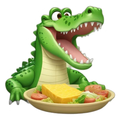 crocodile eating lunch sticker