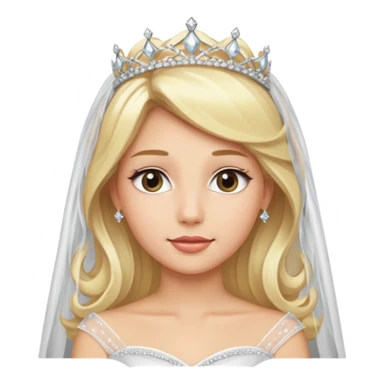 blonde bride silver diamond tiara and veil sticker