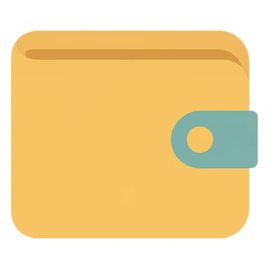 wallet color icon closed with a clasp sticker