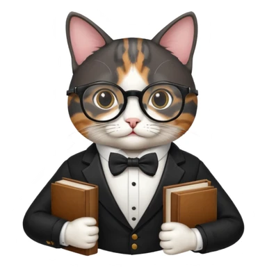 Travelling studious cat sticker
