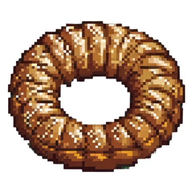 pixel art simit, round Turkish bread with sesame, retro style sticker