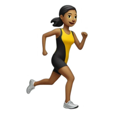 running woman in black and yellow dress sticker