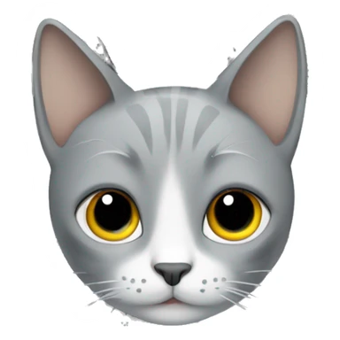 Grey cat in a grey Mercedes car sticker