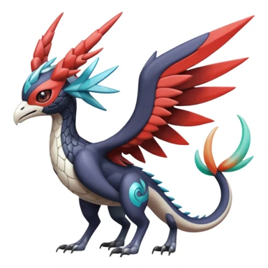 Trico-Dialga-Yveltal-Meloetta-Latias-Nargacuga-Noivern-hybrid-fusion-creature, full body sticker