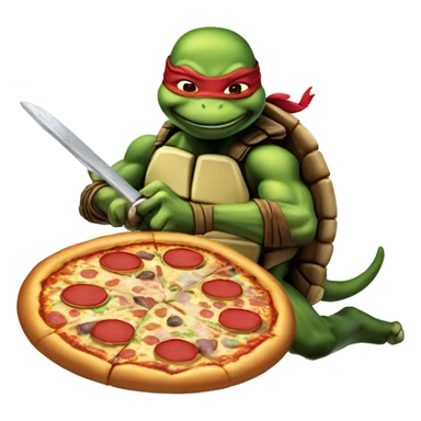 Teenage mutant ninja turtles with pizza  sticker