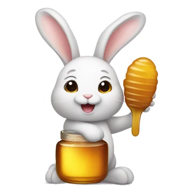 Bunny with honey  sticker