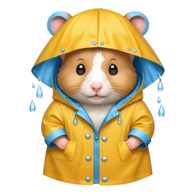 hamster wearing a raincoat sticker
