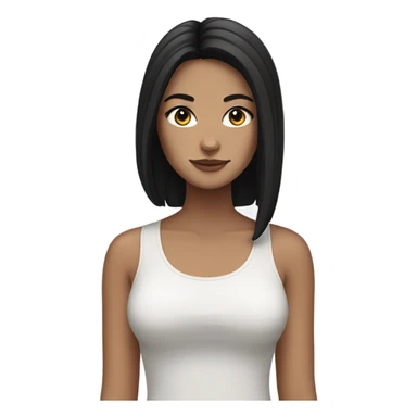 white girl with black hair and a cat sticker