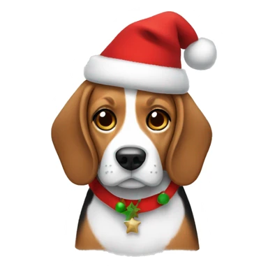 Beagle with a christmas costume  sticker