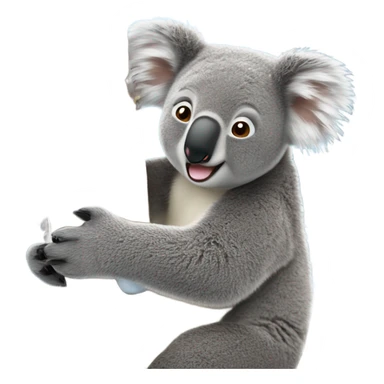 Koala and brown bear plays in snow sticker