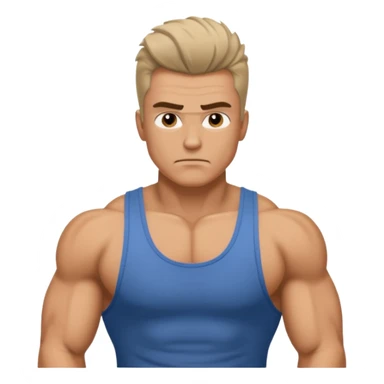 A 1980s video game tough guy sticker