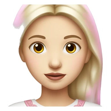 slavic girl with little smile, white skin and pink light lips sticker