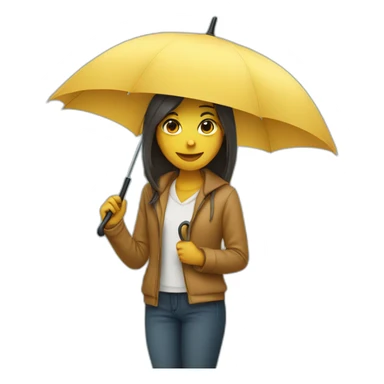Girl with umbrella sticker