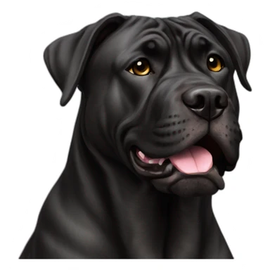 Full black presa canario dog sticker