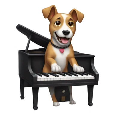 Dog playing piano sticker