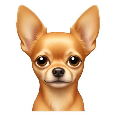 All dark orange long hair chihuahua with one long blonde hair by the ear sticker
