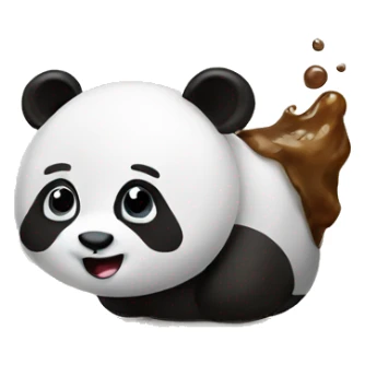 panda and poop sticker