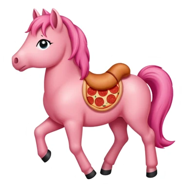 Pink pony with pepperoni chest sticker