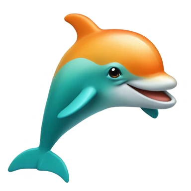 Teal and orange dolphin sticker