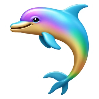 Pastel-gold-raimbow-dolphin sticker