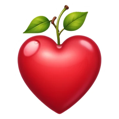 heart with a cherry orchard theme, clean digital illustration sticker