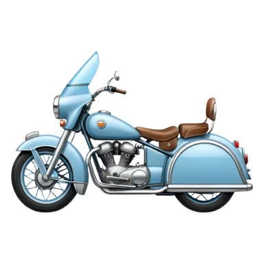 light blue sidecar motorcycle sticker