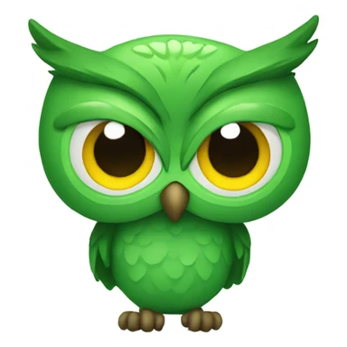 Green owl sticker
