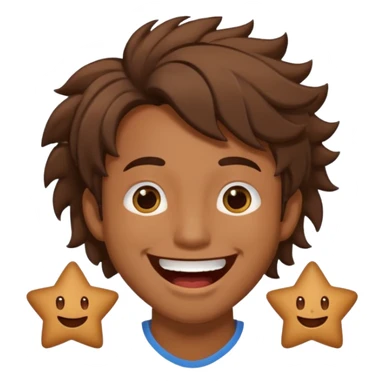 Color de piel moreno los ojos ke sean de estrella riéndose y pelo café hombre  el pelo asialado🤩pelo asía a bajoo sticker