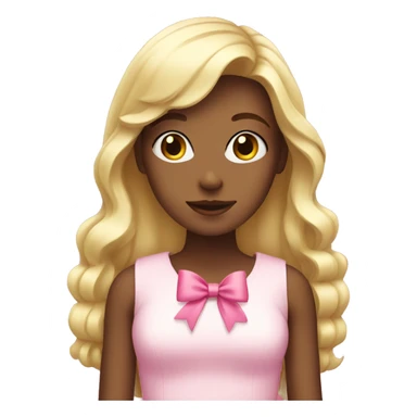 blonde girl with pink bows sticker