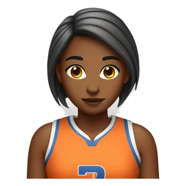 girl in basketball jersey sticker