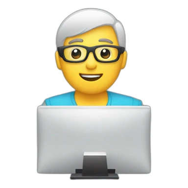 trader person computer with chart on screen sticker