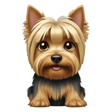 A Yorkshire Terrier with a short haircut, a little chubby. sticker