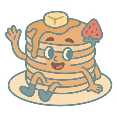 aesthetic pancake, stylish, clean shapes, muted tones, Instagram-worthy sticker