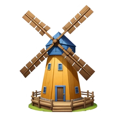 windmill turning in wind sticker