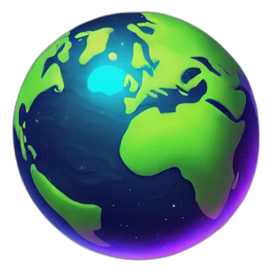 Neon Earth Planet sticker