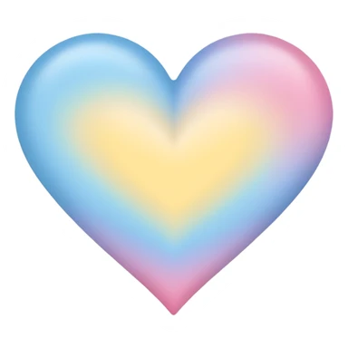 Pastel blue-pink-yellow-gradients heart sticker