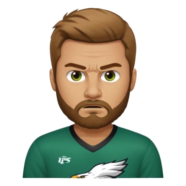 Angry eagles fan male with short light brown hair and beard sticker