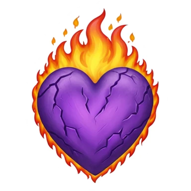 Heart Fire Purple sticker