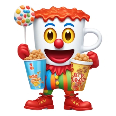 Clown cereal with coffee sticker
